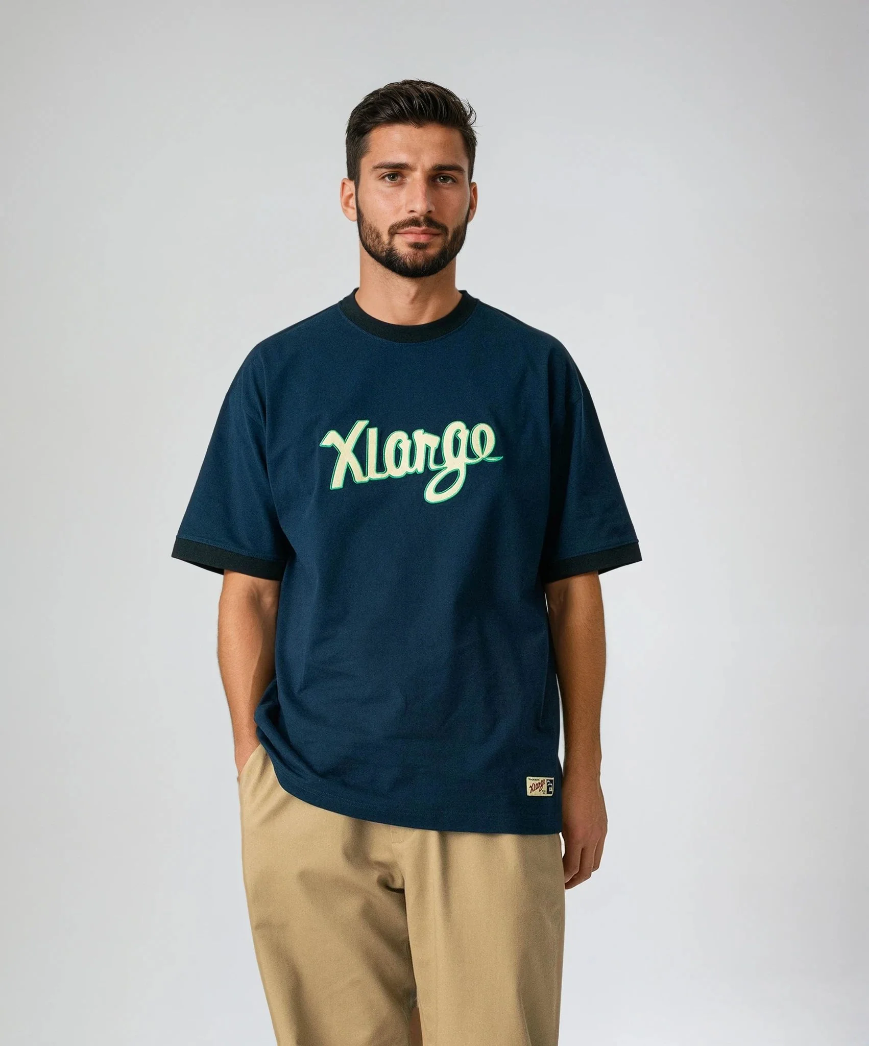 RETRO SCRIPT RINGER S/S TEE - Image 2